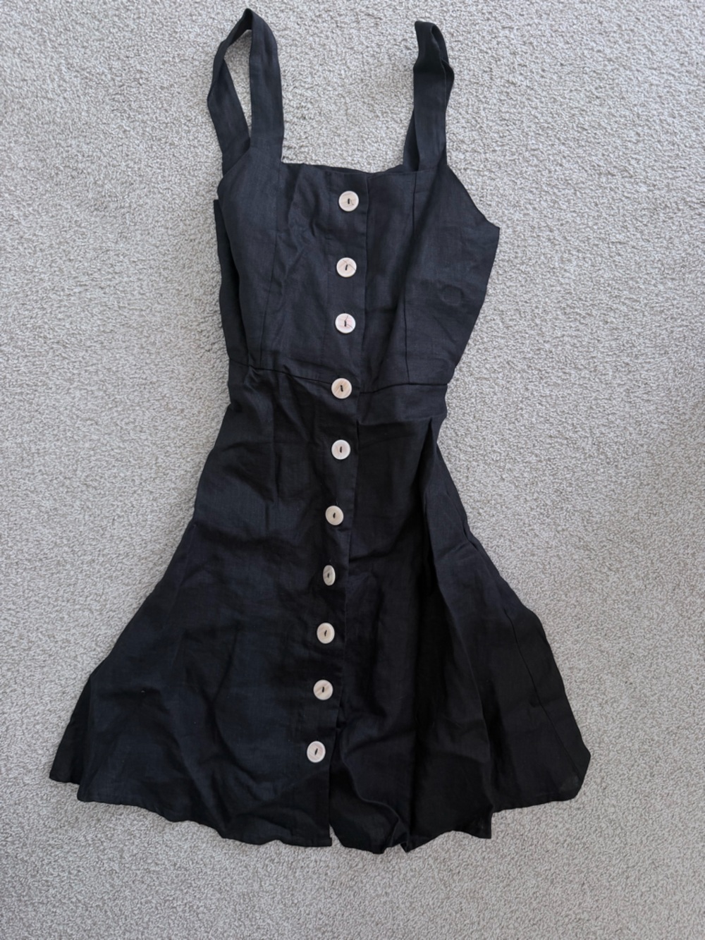 Saks Fifth Avenue Black Button-Front Sundress